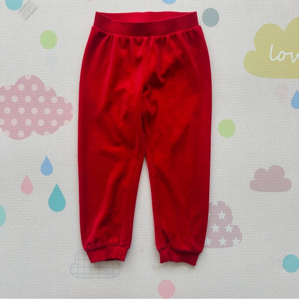 H&M Red Velour Kids Sweatpants